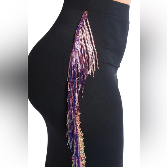 Womens High Waist Stretch Bodycon Sequins Fringe Maxi Pencil Party Skirt
New - Picture 7 of 8